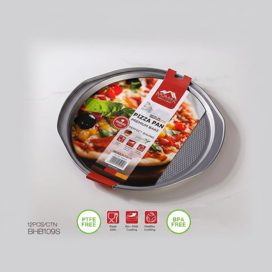 Momaz Premium Bake Pizza Pan – 36 × 33.5 × 1.5 cm صينية بيتزا رمادي